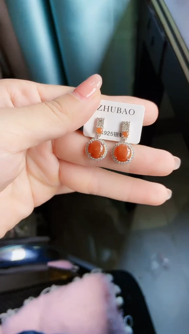 【闪购商品】翡翠耳饰银S925镶嵌1