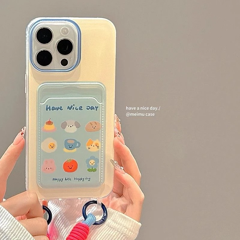 手绳卡包iPhone15/14Promax适用11手机壳苹果13/12Promax全包防摔