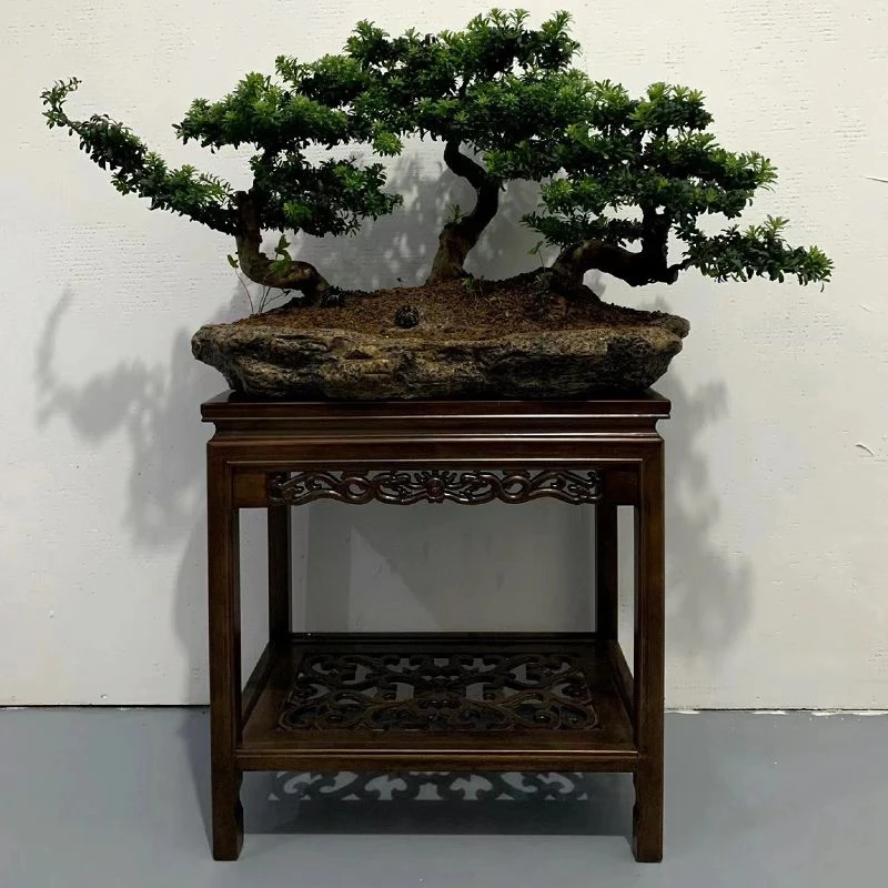 多层花架子室内家用鱼缸架仿古盆景架奇石架工艺品落地式