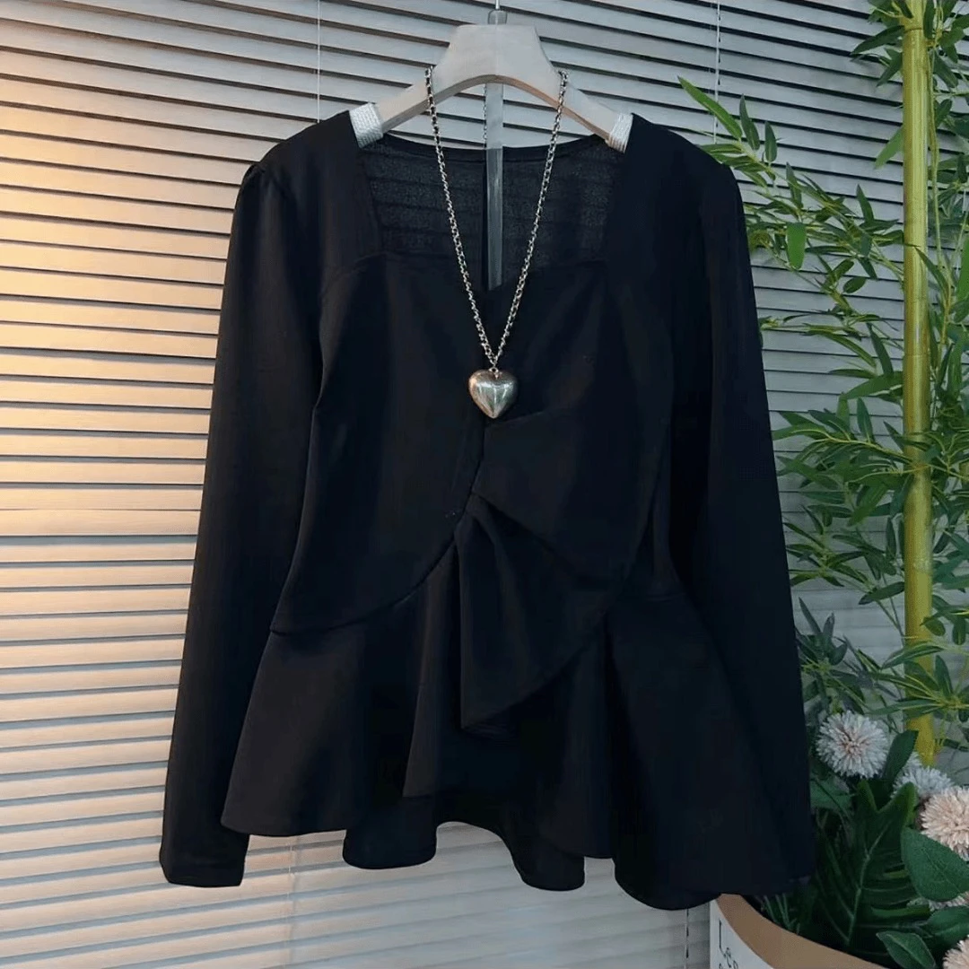 999大码胖mm遮肉显瘦有弹力时尚不规折上衣