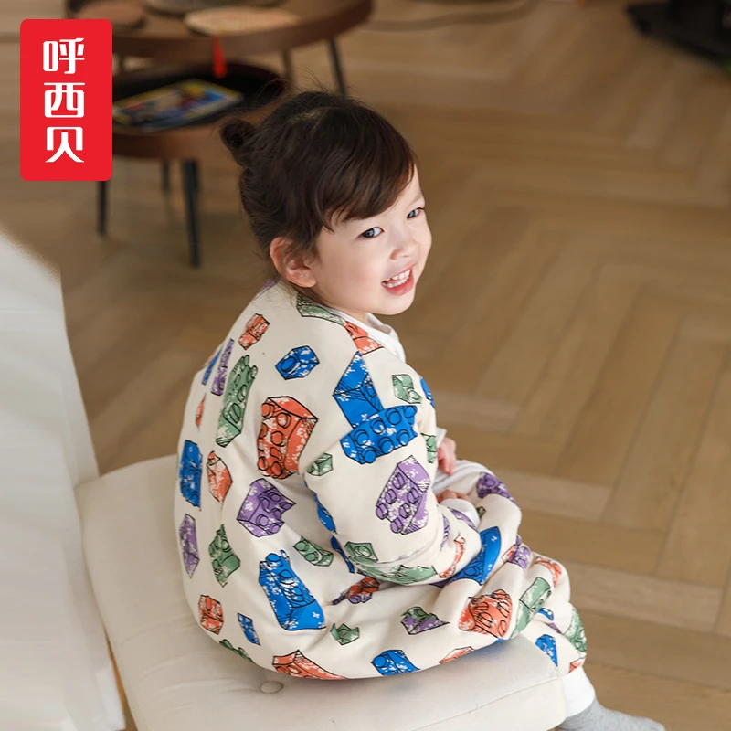 恒温亲肤棉 呼西贝宝宝睡袋 可拆袖冬季分腿款儿童连体防踢被321