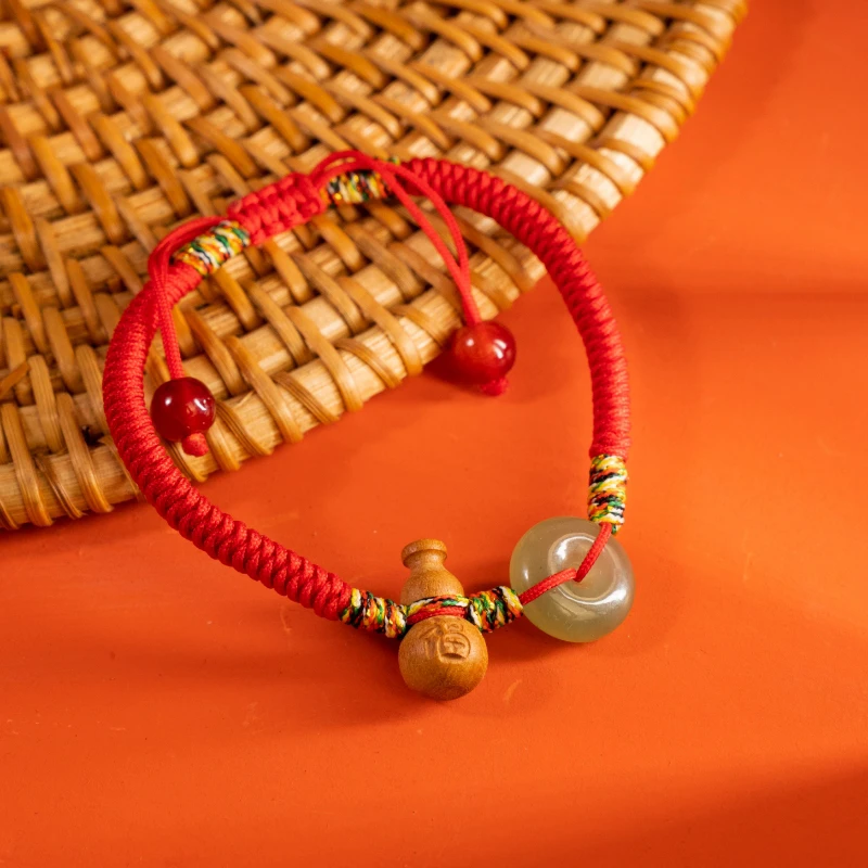 新中式和田玉古风纯手工编织手绳