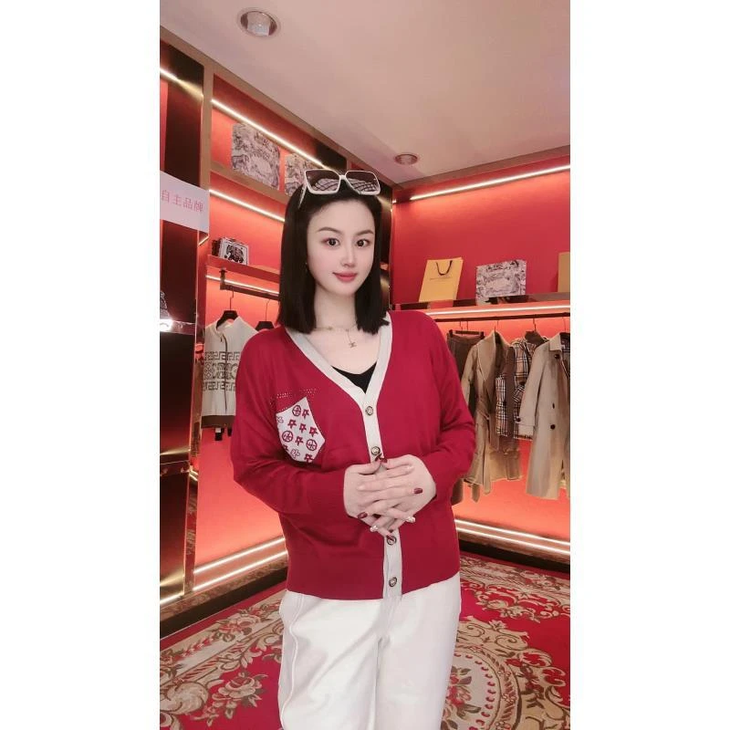 2025春夏新款时尚V领外搭减龄针织衫-8422
