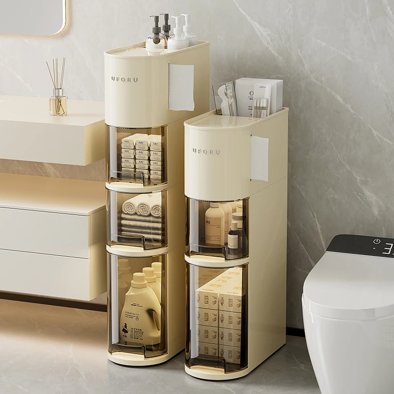 厨房夹缝柜置物架缝隙收纳柜落地多层冰箱窄缝柜整理柜浴室储物柜