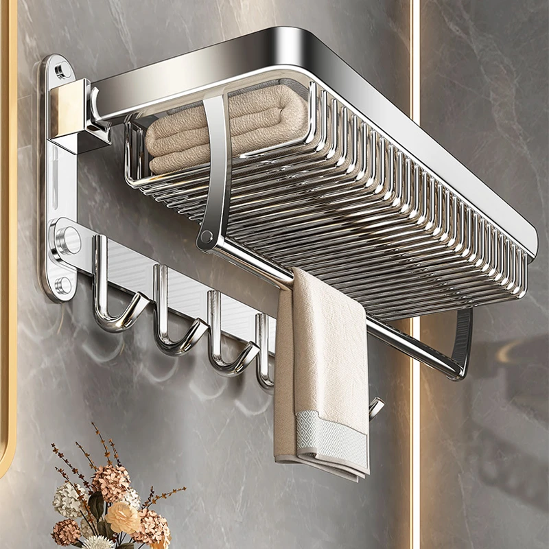 浴室不锈钢置物架毛巾架卫生间角架收纳整理架厕所家用收纳浴巾架