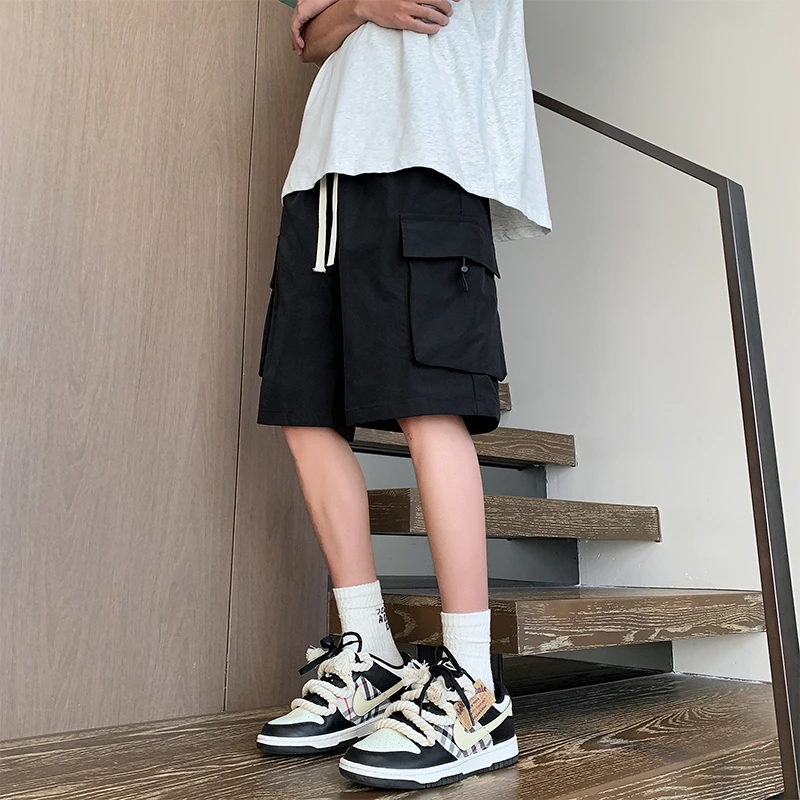 机能风冲锋短裤男夏季薄款美式户外山系大口袋宽松运动休闲工装裤