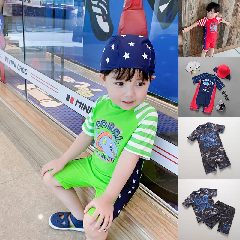 韩范婴儿泳衣男童卡通中夏季韩版婴幼儿泳衣防晒男孩清新可爱泳装