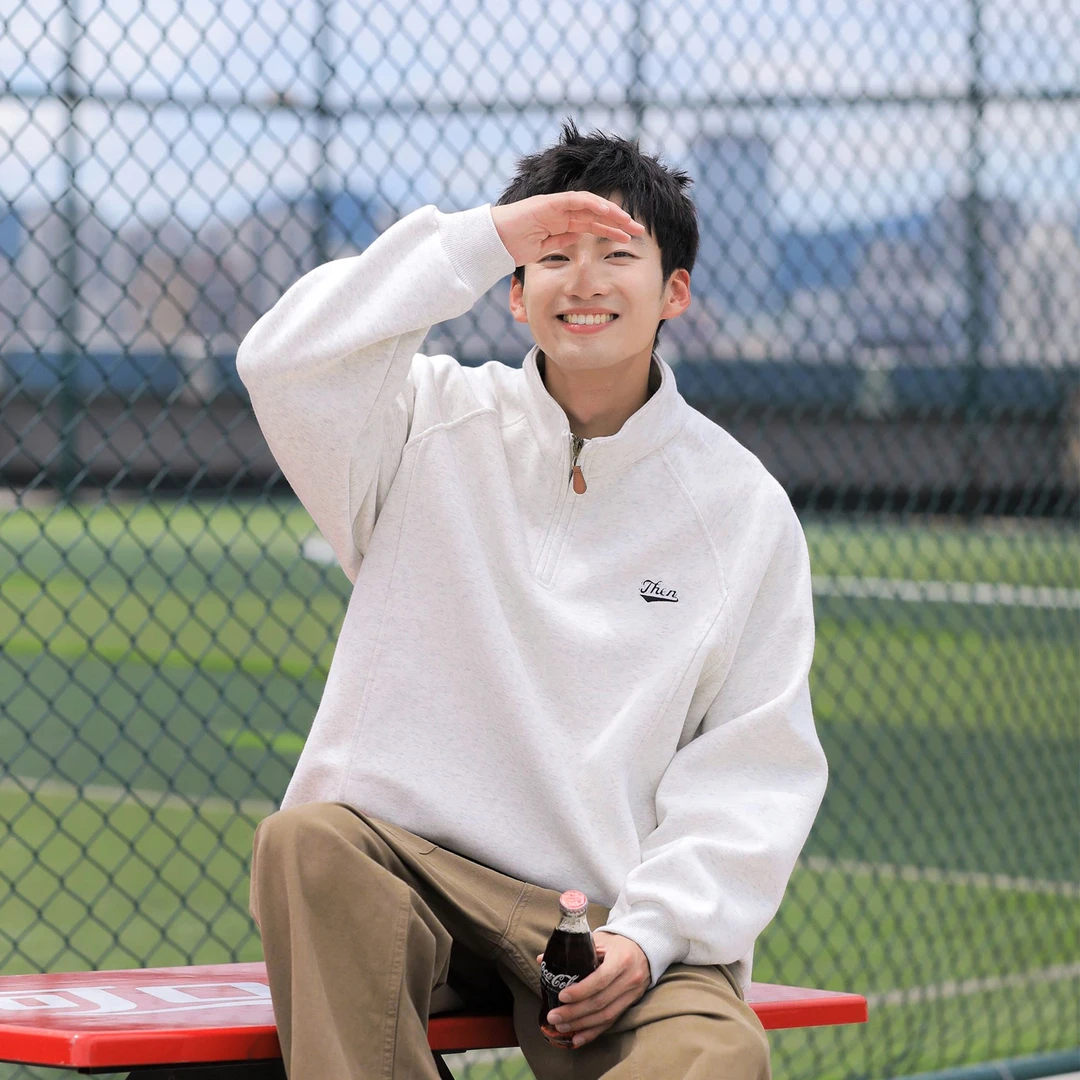 重磅半拉链卫衣男女日系潮牌宽松春秋冬立领长袖运动百搭情侣外套