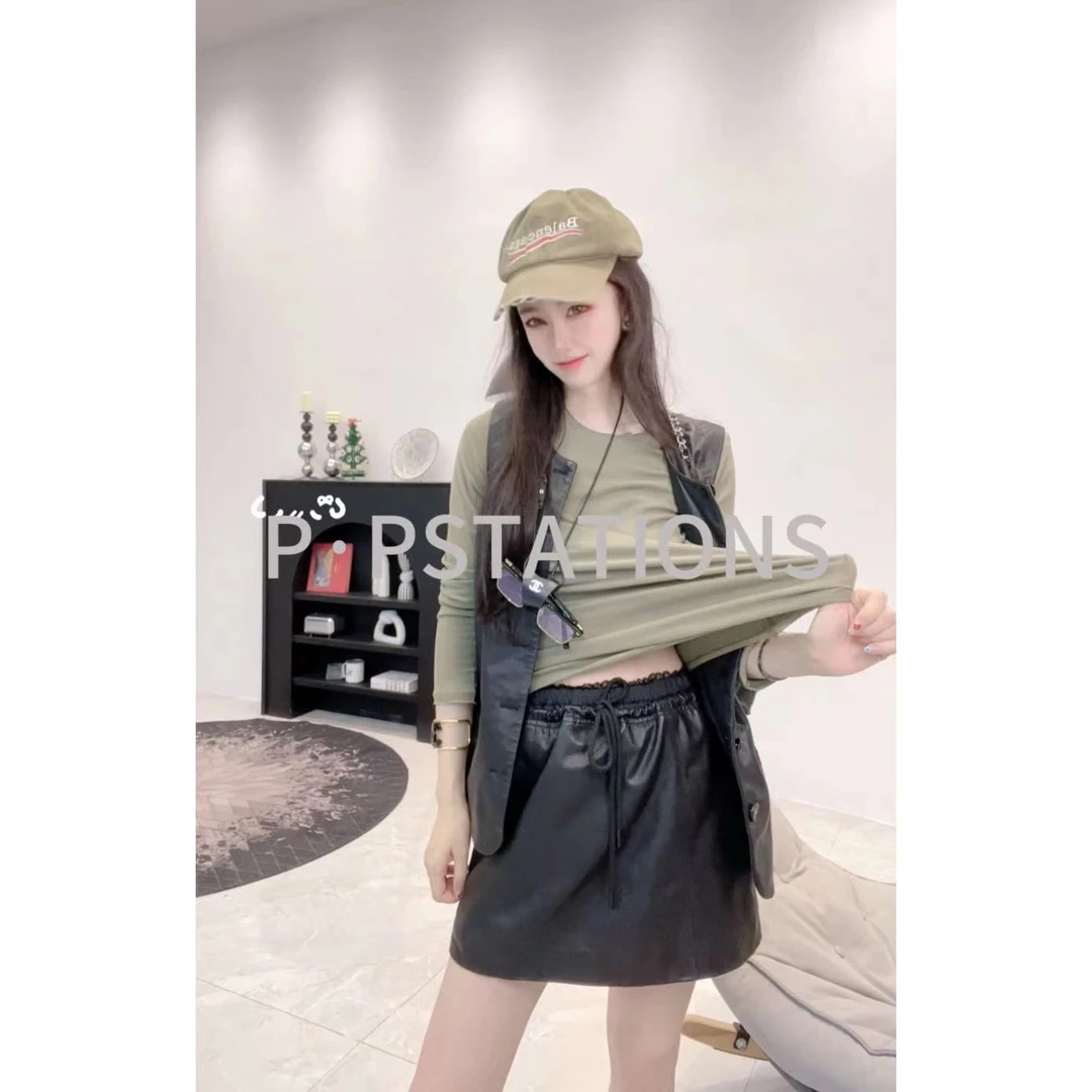 PP 2025｜顺遂无虞 琥珀流光风海宁真皮植鞣绵羊皮女皮短裙