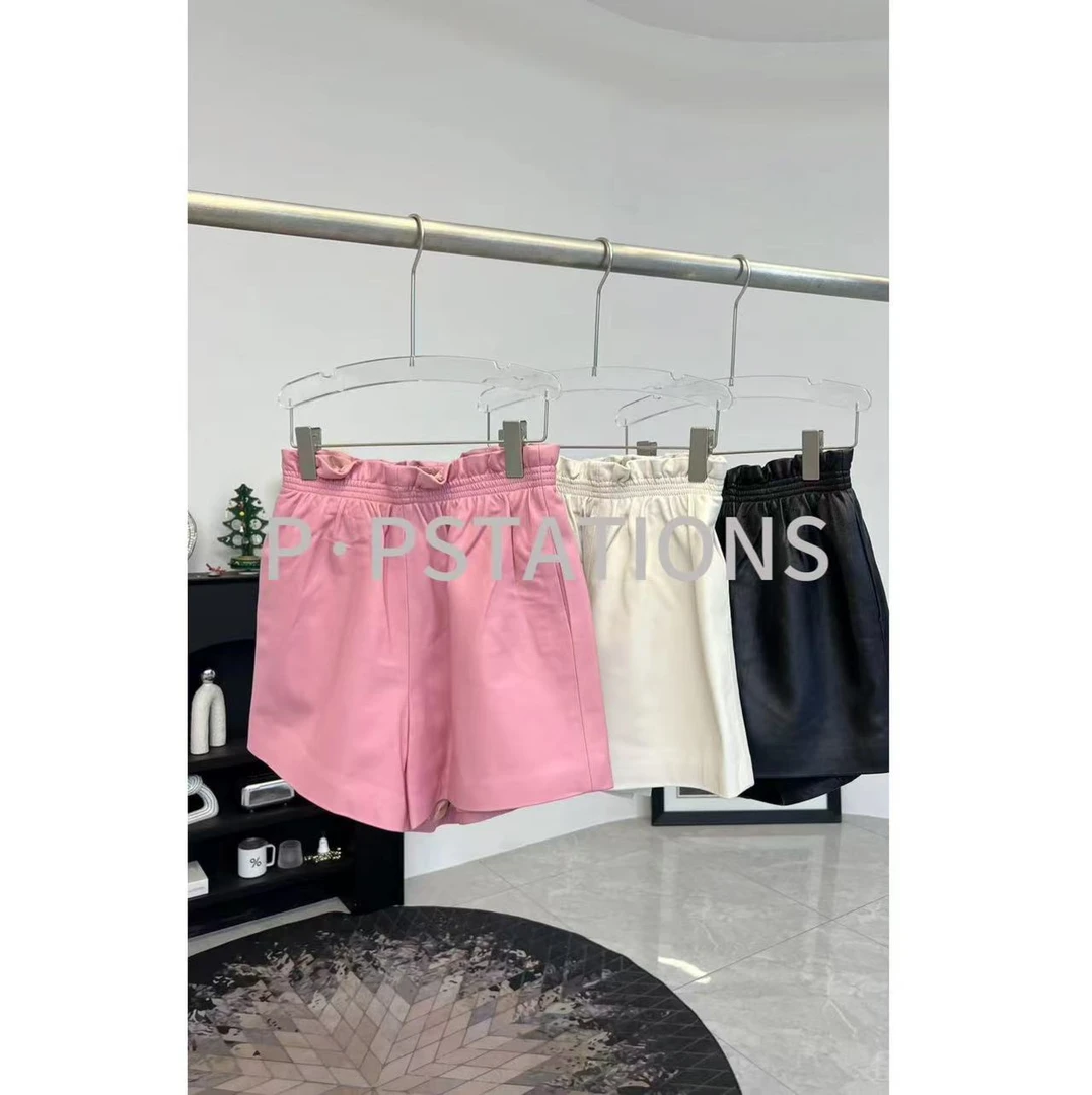 PP 2025｜墨语嫣然 琥珀流光风海宁绵羊皮真皮女皮裤时尚洋气百搭