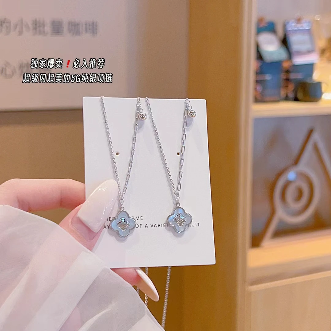 非金属仿珍珠吊坠 s925纯银四草系列