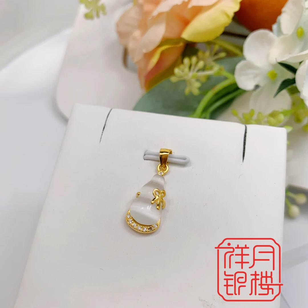 吊坠足银 足银990葫芦吊坠气质素款精美足银制品坠情人节女