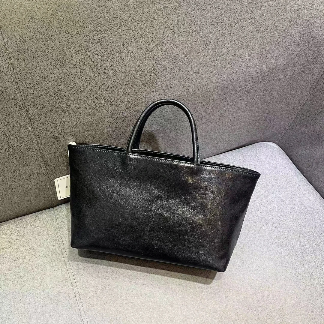 【A401-H1119】植鞣头层牛皮复古手提菜篮子真皮单肩斜挎小托特