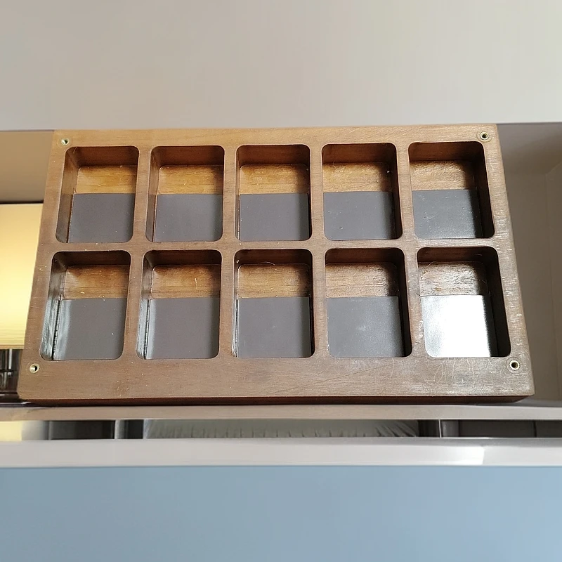 十格黑胡桃木展示盒亚克力透明盖