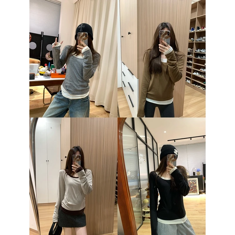 叠穿达人的秘密 双版本超舒适长袖大圆领T恤