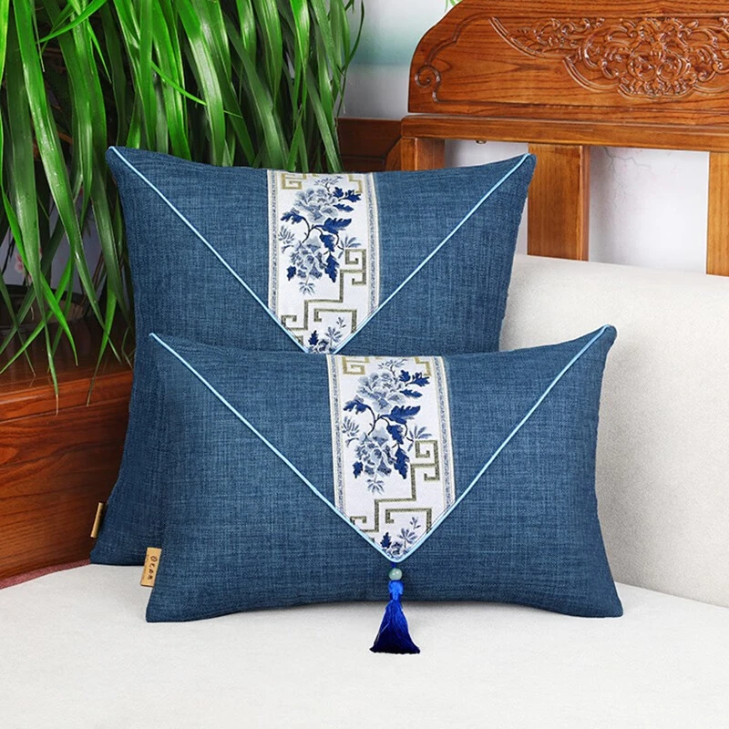 抱枕新中式含芯可拆大号沙发高端床头靠垫沙发靠背垫靠枕方形腰枕