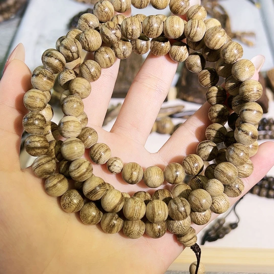 沉香手串正区柬埔寨虎斑纹108多圈