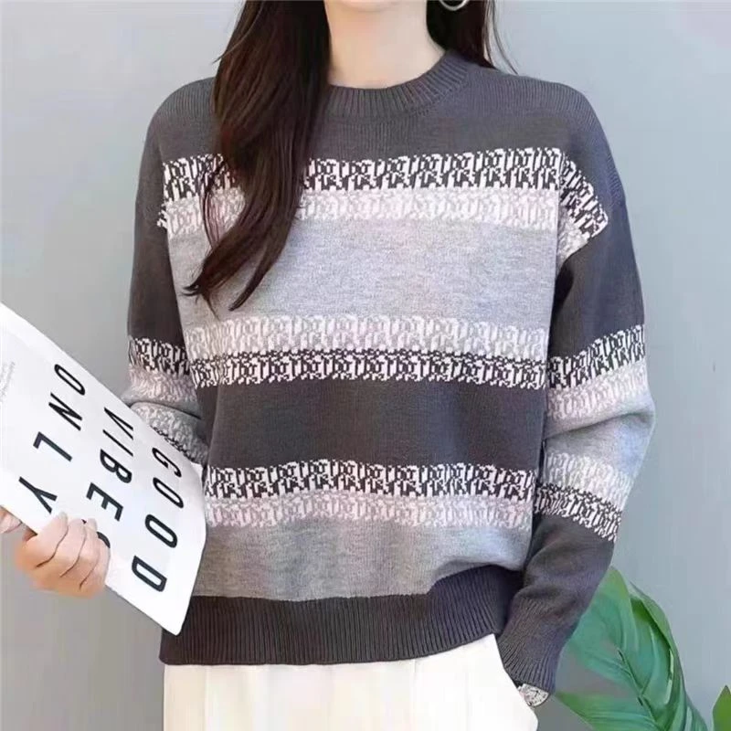 重工高货~~~宽加条毛衣女显瘦上衣洋气打底衫