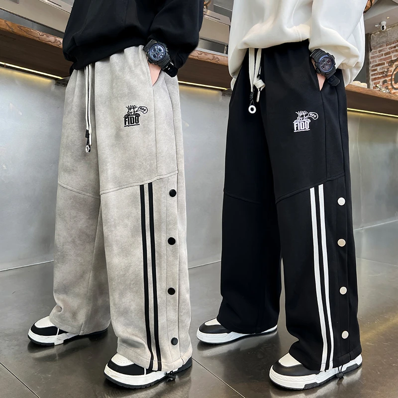 儿童装男童秋冬装一体加绒裤子长裤2025新款冬款男孩冬季运动卫裤