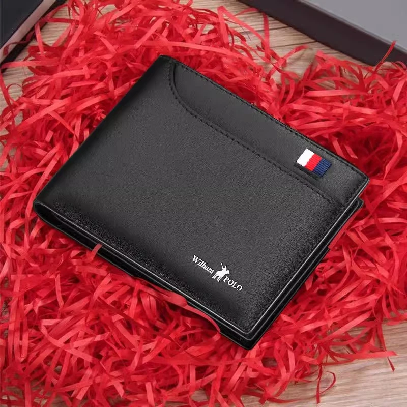 英皇保罗高档新款真皮短款软牛皮大容量学生正品皮夹潮牌男士钱包