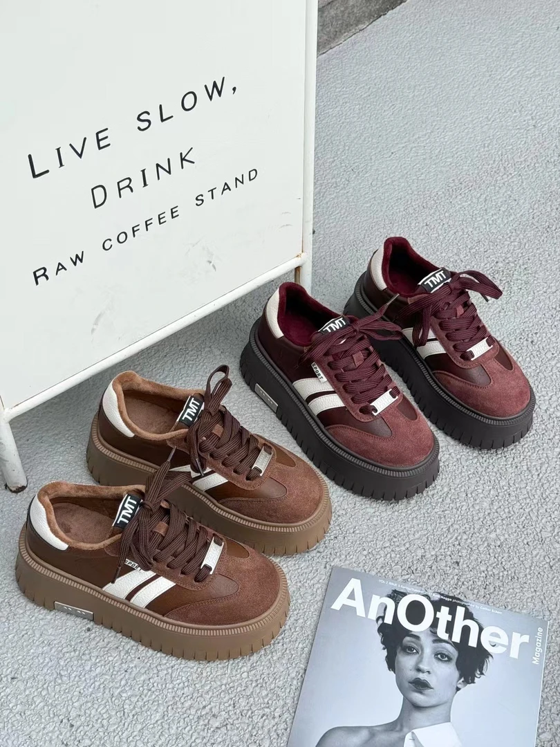 巨软巨舒服厚底增高松糕休闲德训鞋女百搭