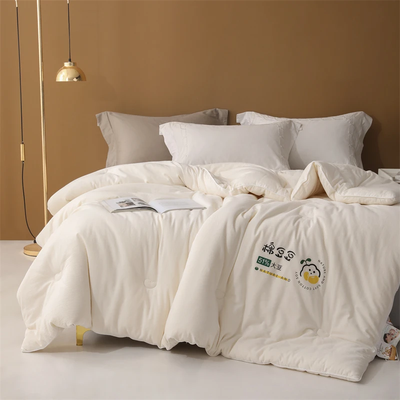 全棉大豆被春秋被芯被子母婴棉被大豆纤维被纯棉被子宿舍四季通用