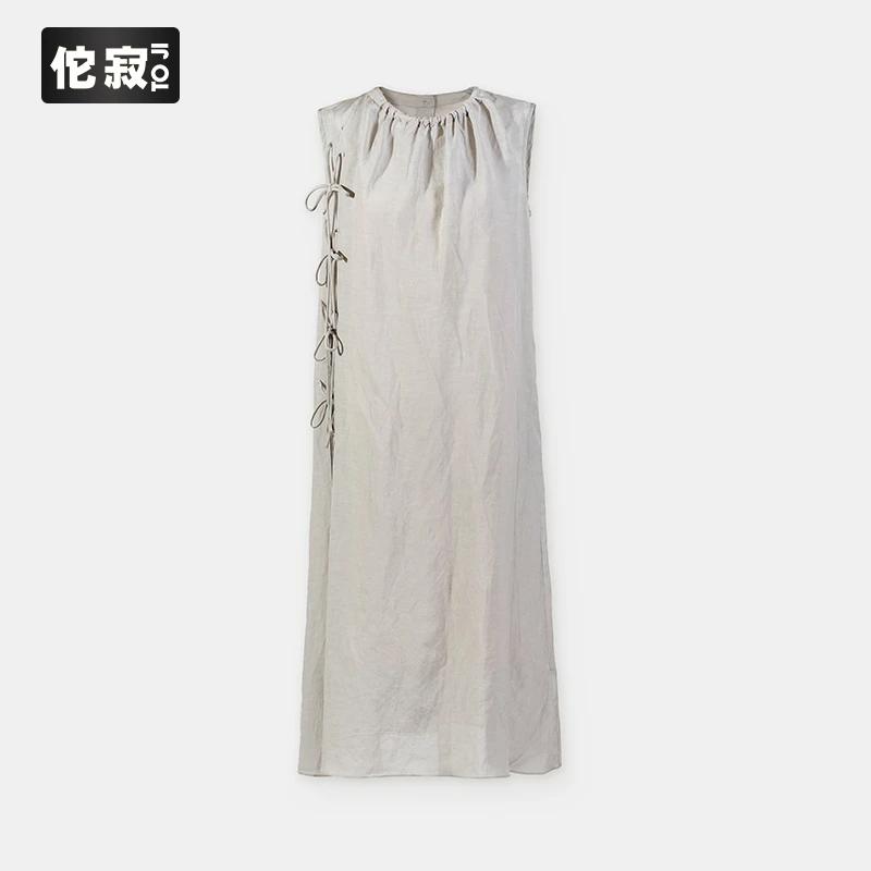 TOJI 佗寂时尚新中式夏季纯色气质设计师款连衣裙TCM2L491