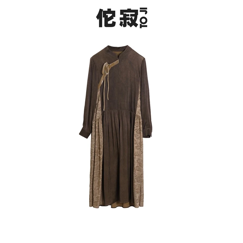 TOJI佗寂时尚秋季新款长袖显瘦秋冬宽松长款连衣裙子ADN3L808