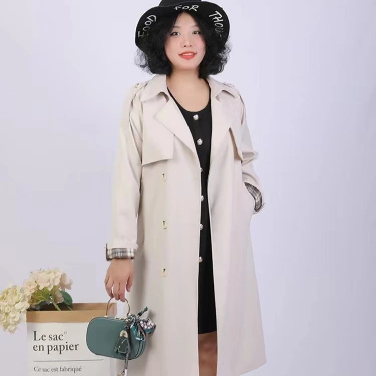 语萱娜新品大码女装气质显瘦风衣显瘦减龄修身X2355