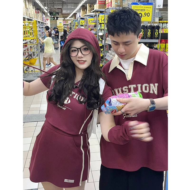 圆大敏「恋爱通告」宽松美式复古潮流时尚休闲百搭poloT恤7540