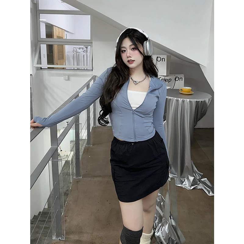 圆大敏【现货】「不p也瘦 半裙」工装短裙高腰半身裙夏季微胖MM4505