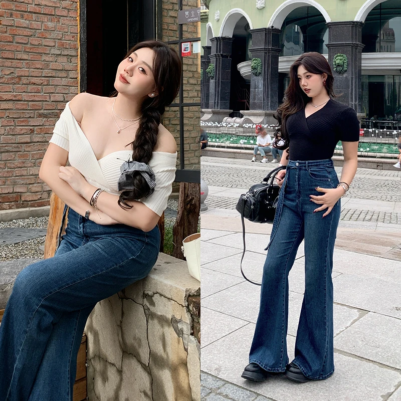 圆大敏【现】「心动讯号」包芯纱V领辣妹短上衣2024年秋季微胖mm7572