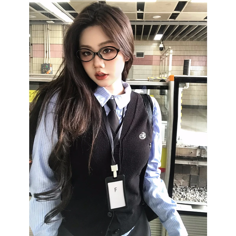 圆大敏【现货】「时髦知识分子」长袖气质显瘦时尚套装秋季微胖mm8656