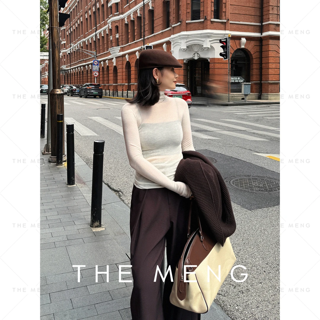 THE MENG授权【面膜衫】100无缝一体可机洗扬子纱羊毛杉#M243D0016