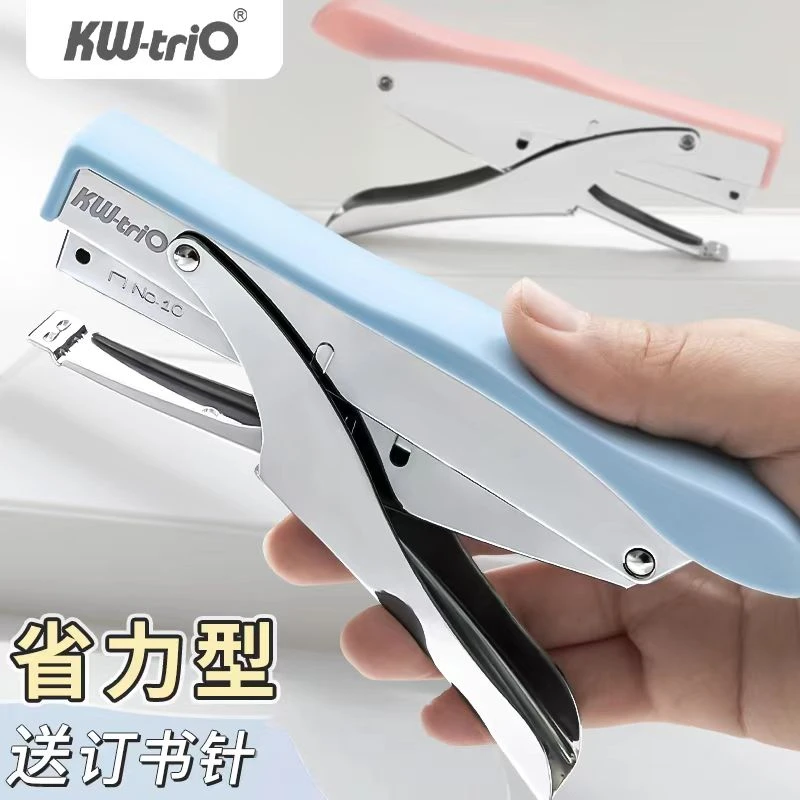 可得优可旋转订书机学生用订书器大号重型加厚钉书机家用型多功能