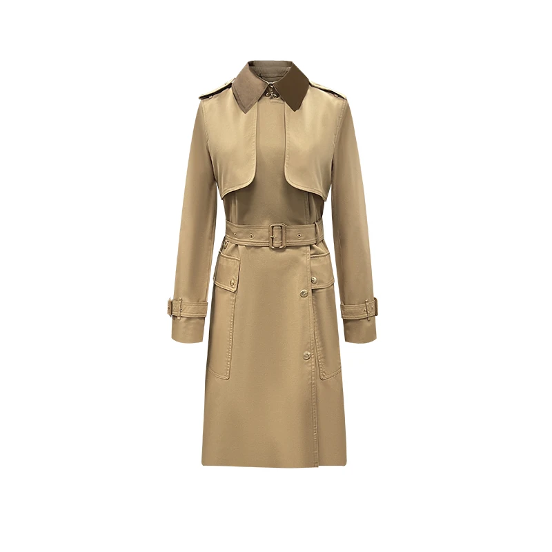 【新品上市】经典英伦风气质风衣女士收腰中长款轻奢时尚外套FY0404