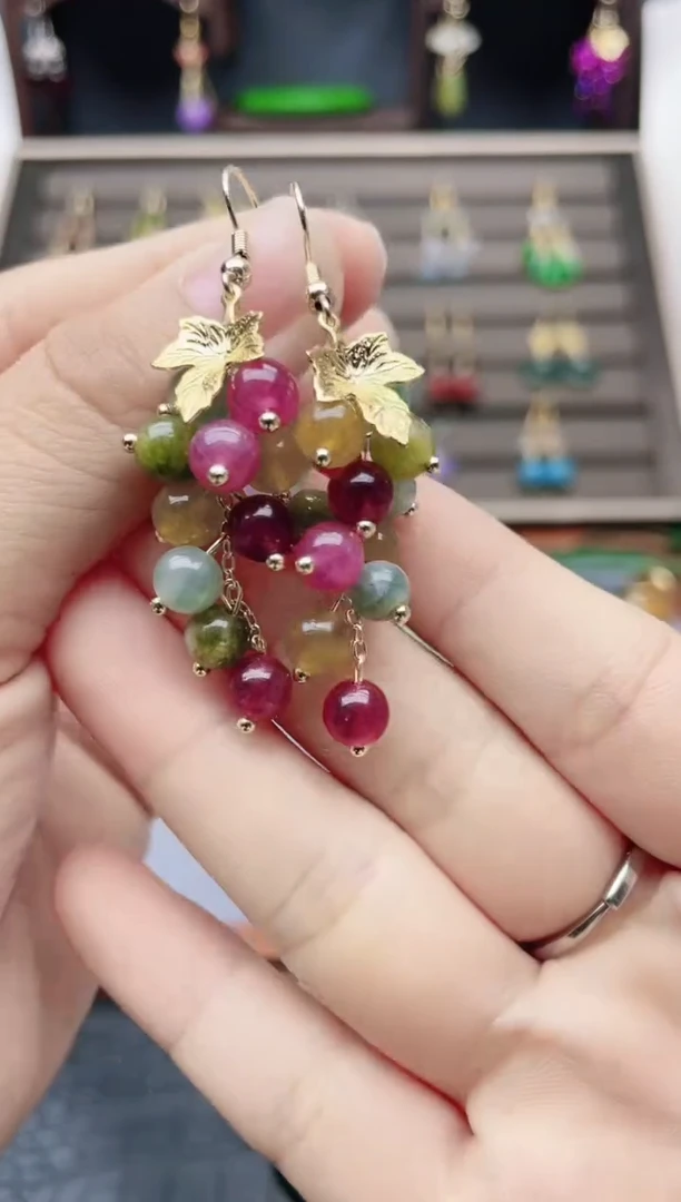 【闪购商品】碧玺耳饰14K金镶嵌801000