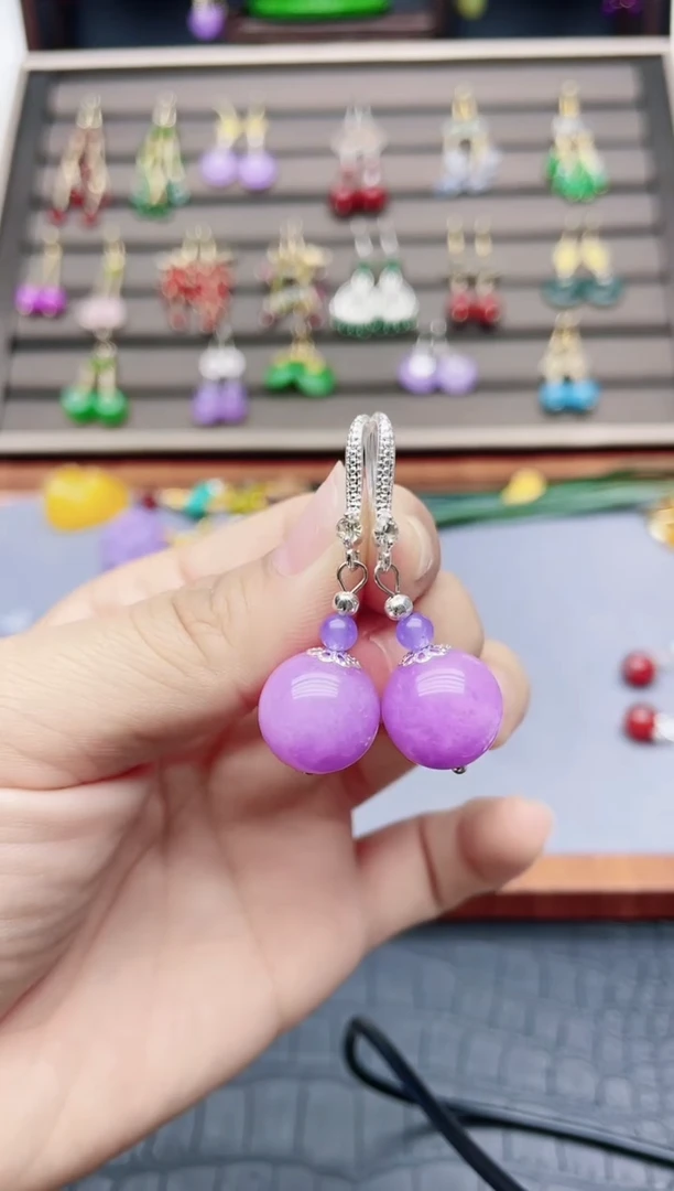 【闪购商品】翡翠耳饰银S925镶嵌143000