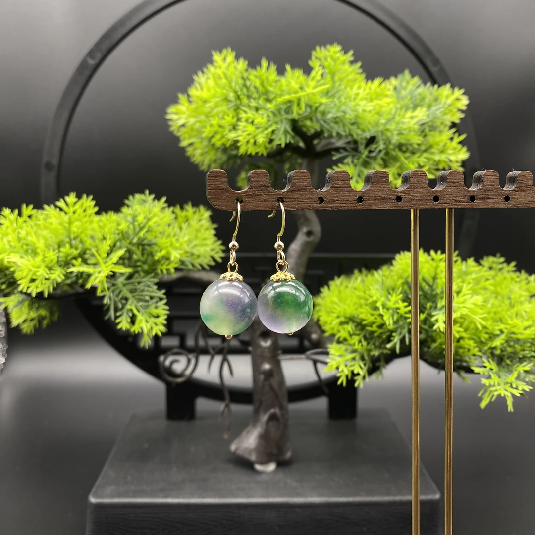 简约气质款国风版精致春带彩耳饰531000