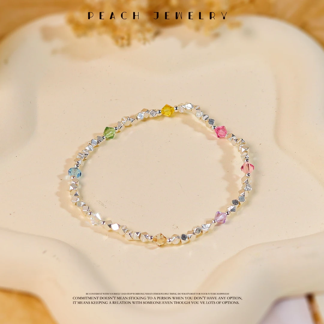 925银仿水晶手链 《奏响快乐曲》七脉轮 A803 多样性发一 颜色微差