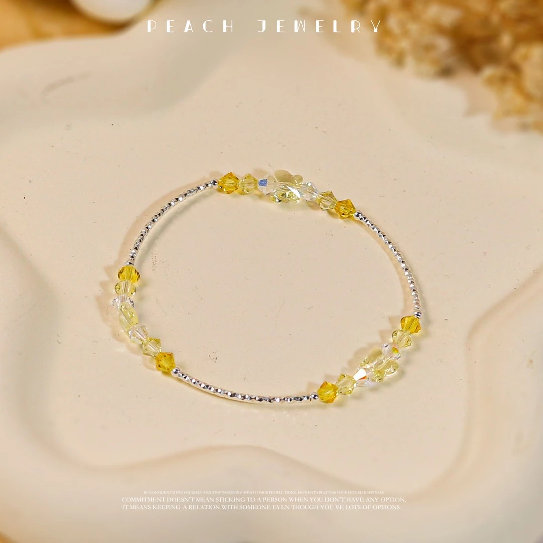 925银仿水晶手链 施家手链 Q1032 多样性发一 颜色微差