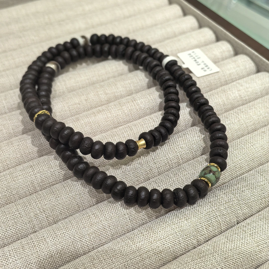 黄铜木质手链 原创设计紫金钵盂小众金饭碗菩提