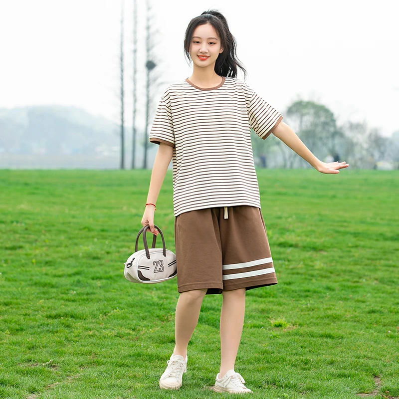 高中女生夏装短袖套装少女初中学生时尚女孩青少年女大童衣服夏季
