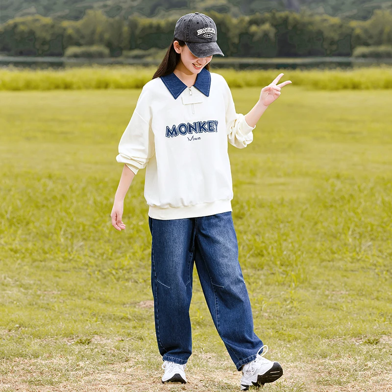 初中学生时尚女孩套装春秋季新款高中女生秋装长袖卫衣两件套