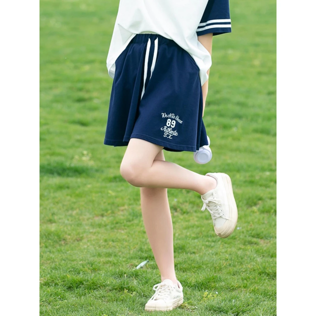 初中学生裤子少女夏季新款高中女生夏装大童短裤裙裤宽松阔腿裤