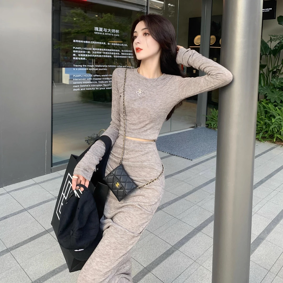 小香风套装裙秋装2024春夏新款纯欲辣妹时尚气质修身包臀显瘦减龄