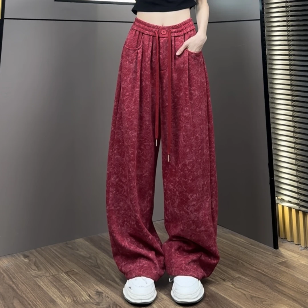 （新粉活动）新款重工扎染颜色超好看春夏新款显瘦显高拖地裤7356