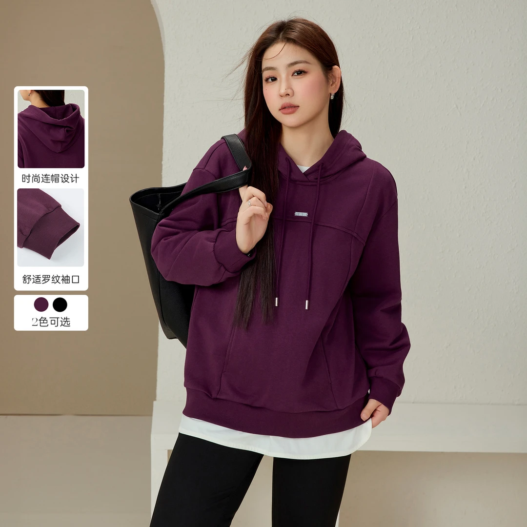 【宽松连帽百搭卫衣】纤莉秀F大码女装胖mm潮流休闲气质卫衣QJ5225