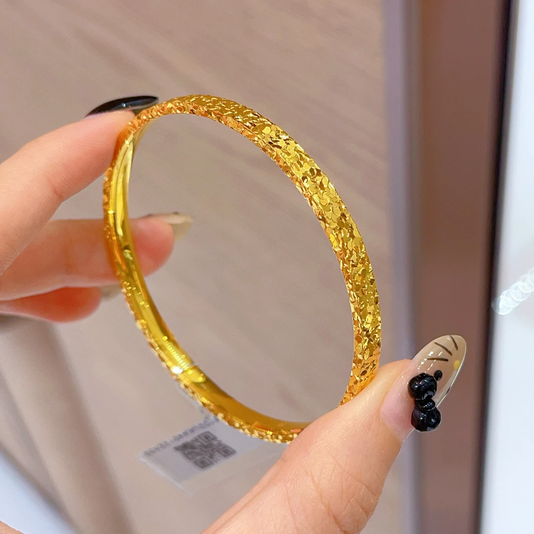 【诗诗精选】足金999 5G精品碎碎冰手镯54#