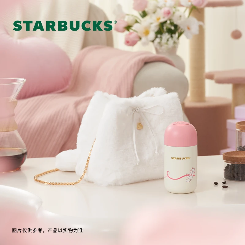 【绒绒杯】星巴克220ml可爱猫咪保温杯喝水杯子送礼配包礼物胶囊杯